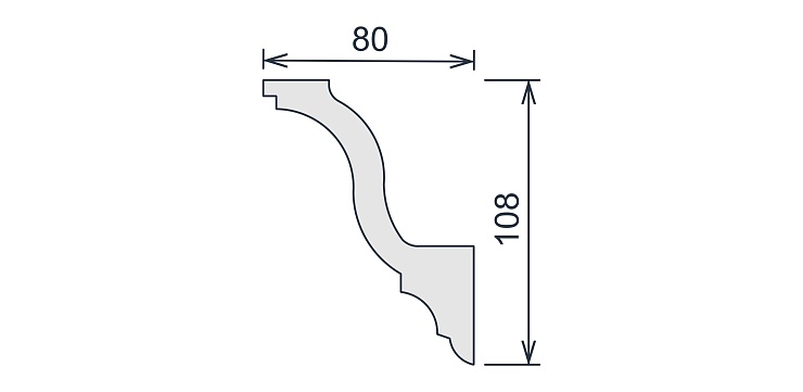 Карниз потолочный гипсовый гладкий КГ 053