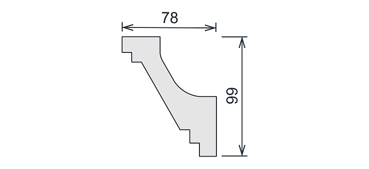 Карниз потолочный гипсовый гладкий КГ 043 2