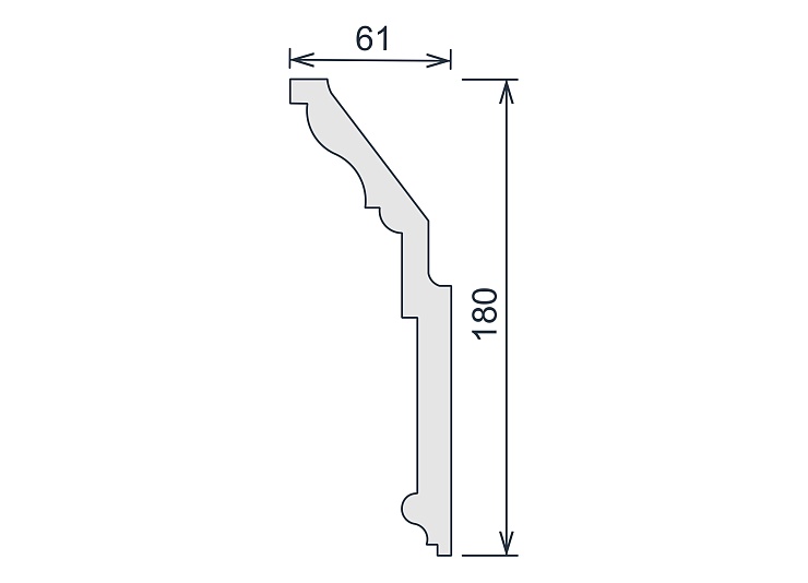 Карниз потолочный гипсовый гладкий КГ 089