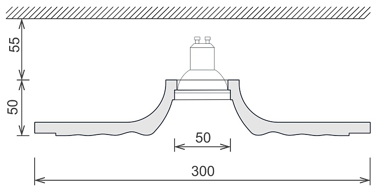 Светильник встраиваемый точечный гипсовый KVADRO 006