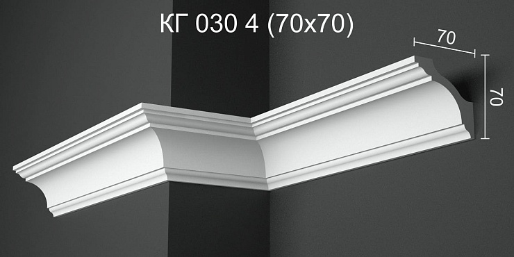 Карниз потолочный гипсовый гладкий КГ 030 4 