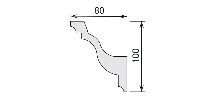 Карниз потолочный гипсовый гладкий КГ 067 5 