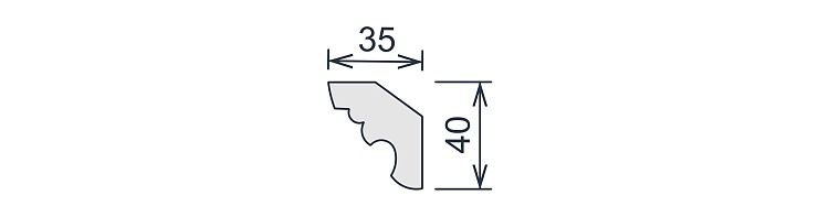 Карниз потолочный гипсовый гладкий КГ 005 5