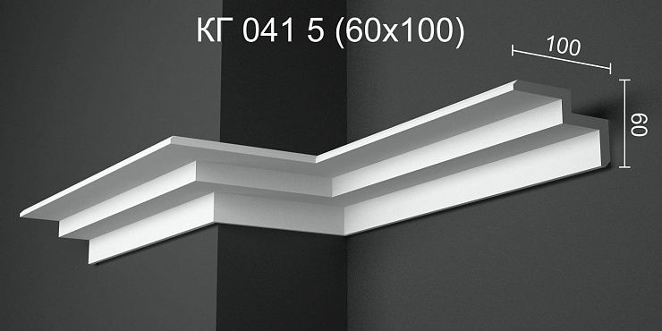 Карниз потолочный гипсовый гладкий КГ 041 5