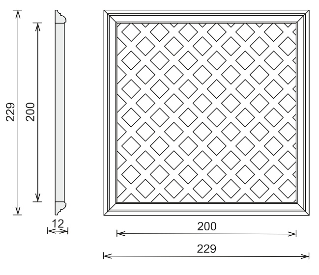Вентиляционная решетка гипсовая ВР 016
