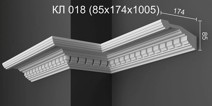 Карниз потолочный гипсовый лепной КЛ 018