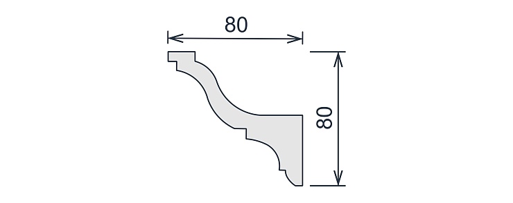 Карниз потолочный гипсовый гладкий КГ 030 3