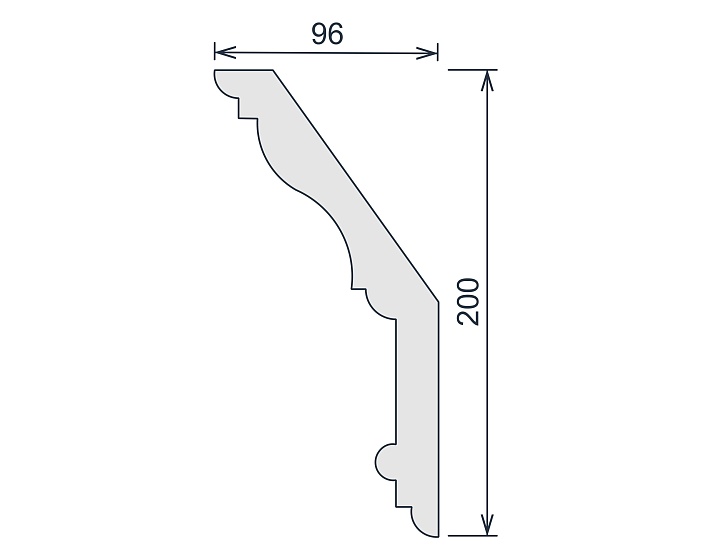 Карниз потолочный гипсовый гладкий КГ 093