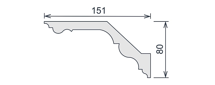Карниз потолочный гипсовый гладкий КГ 035