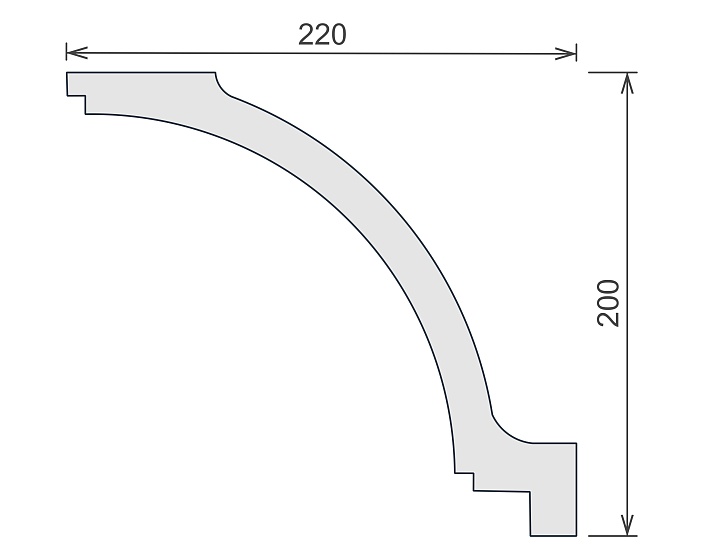 Карниз потолочный гипсовый высокий КГП 014