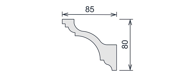 Карниз потолочный гипсовый гладкий КГ 031