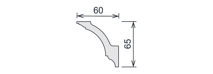 Карниз потолочный гипсовый гладкий КГ 025