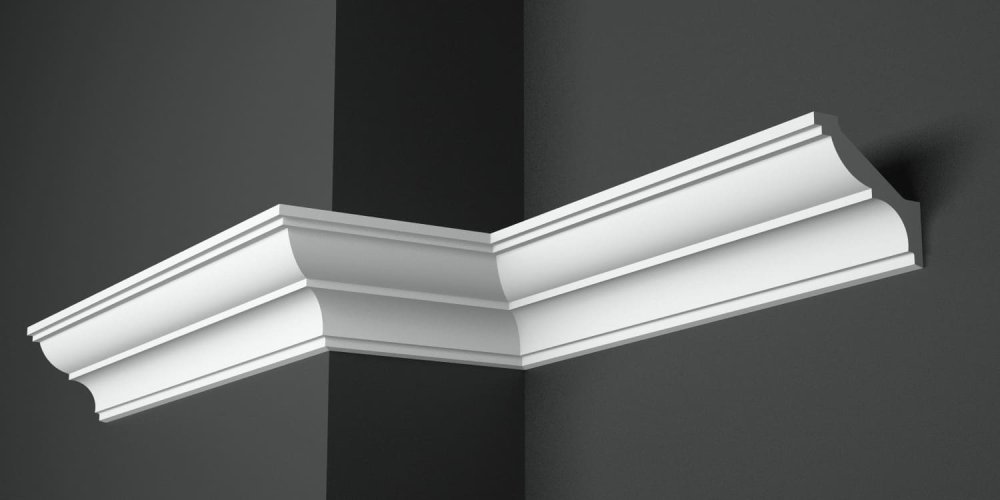 Карниз потолочный гипсовый гладкий КГ 114 