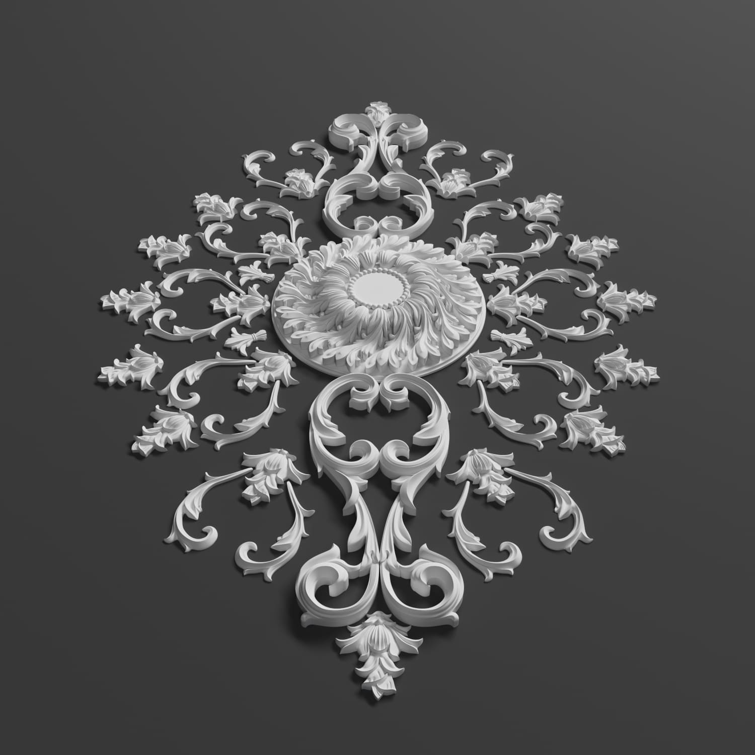 Розетка потолочная гипсовая РП 024 сборная