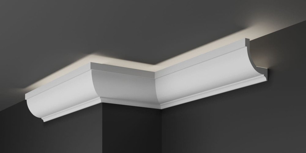 Карниз потолочный гипсовый с подсветкой КГС 010 1