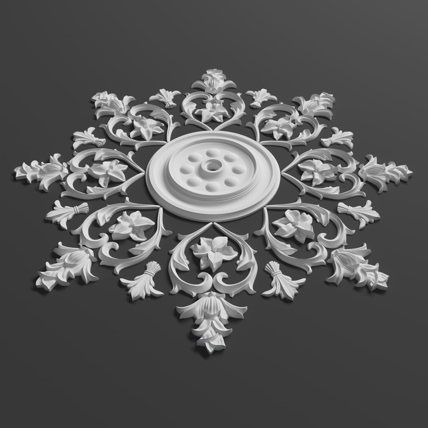 Розетка потолочная гипсовая РП 025 сборная