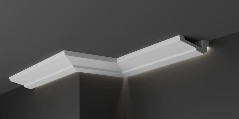 Карниз потолочный гипсовый с подсветкой КГС 011