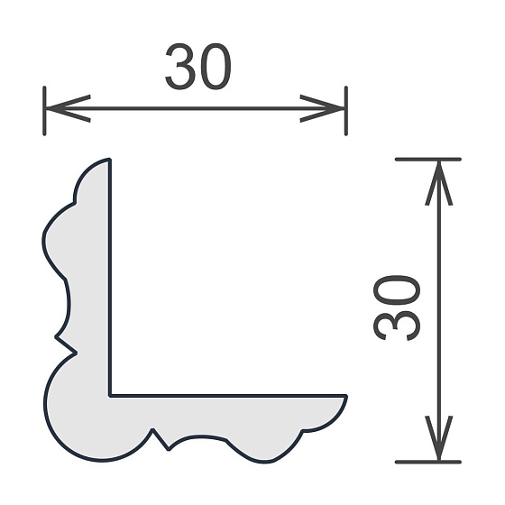 Молдинг угловой гипсовый ЛГУ 001