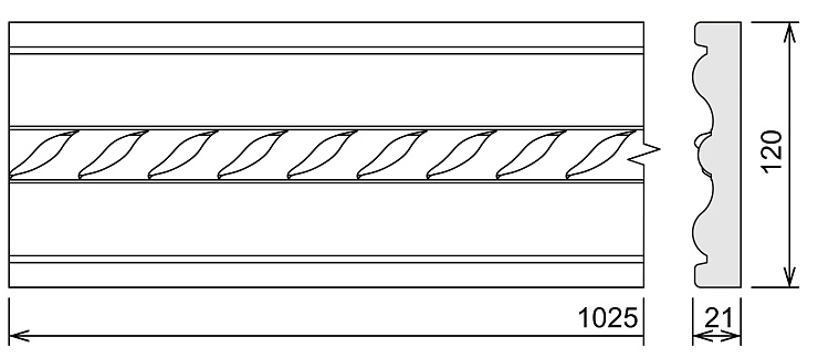 Фриз гипсовый ЛЛ 008