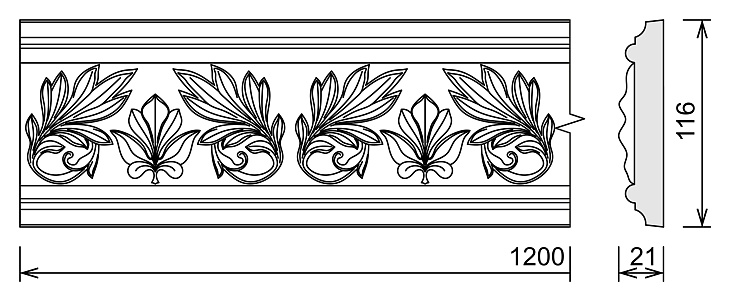 Фриз гипсовый ЛЛ 003