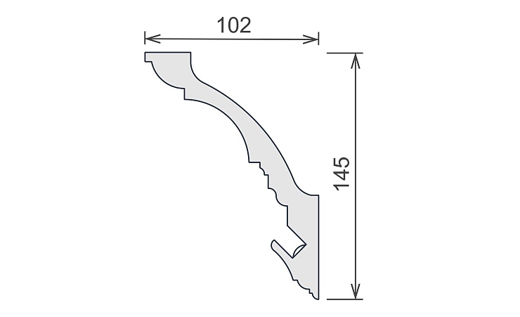 Карниз потолочный гипсовый с подсветкой КГС 022 1