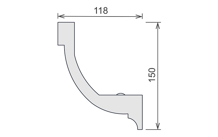 Карниз потолочный гипсовый с подсветкой КГС 010 1