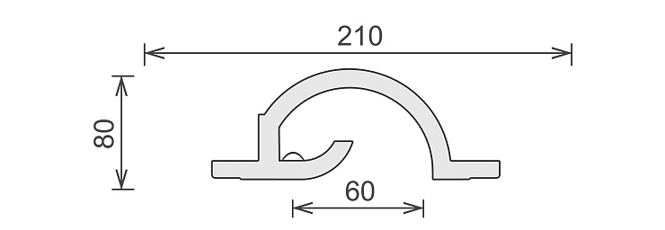Светильник радиусный встраиваемый потолочный гипсовый LINE 029 Rad