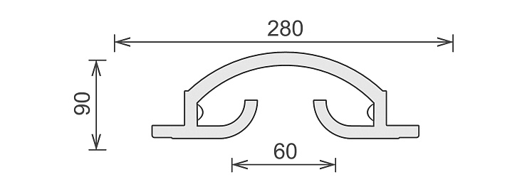 Светильник радиусный встраиваемый потолочный гипсовый LINE 025 Rad